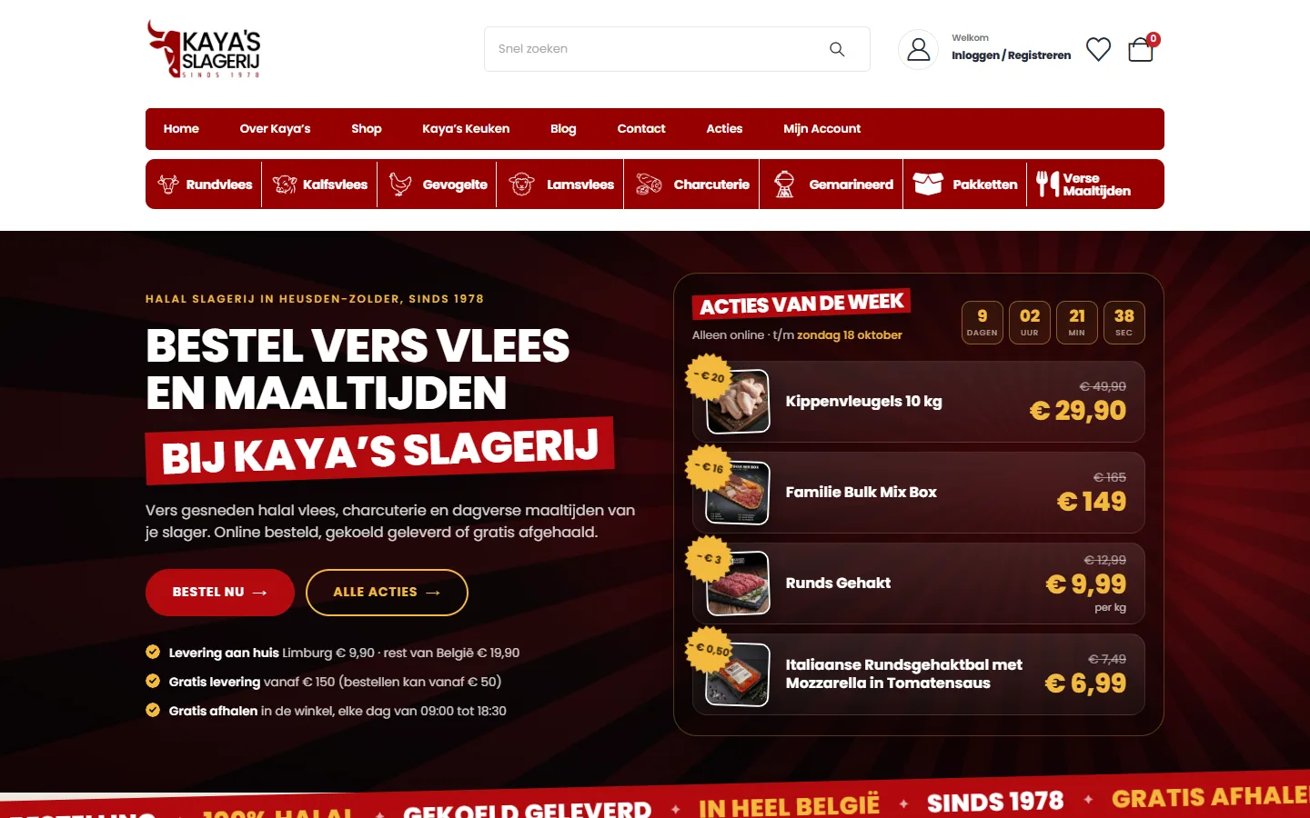 Website van Kaya's Slagerij