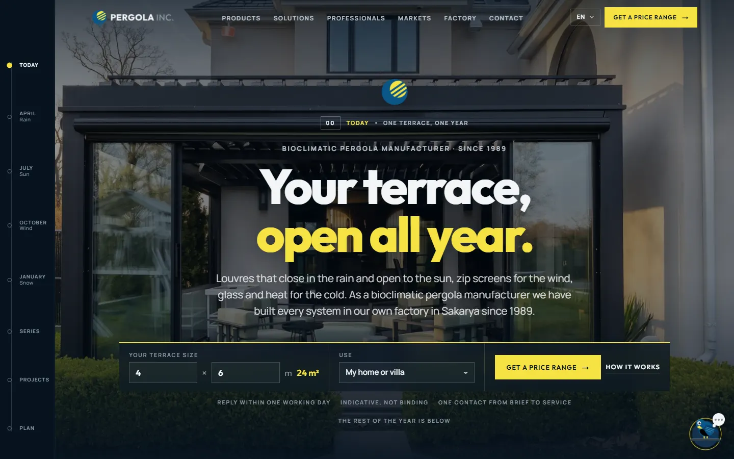 Website van Pergola Inc