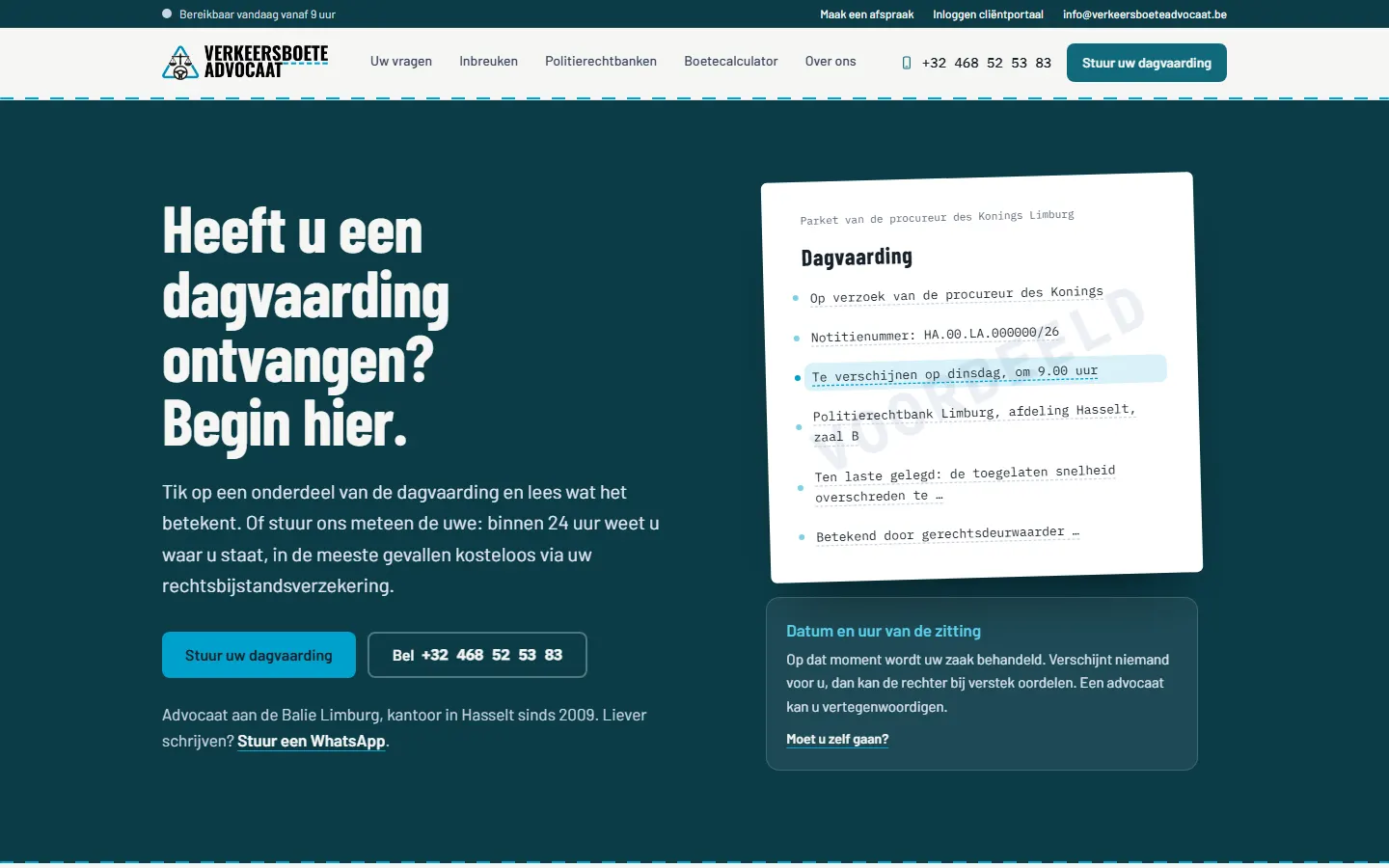 Website van Verkeersboeteadvocaat