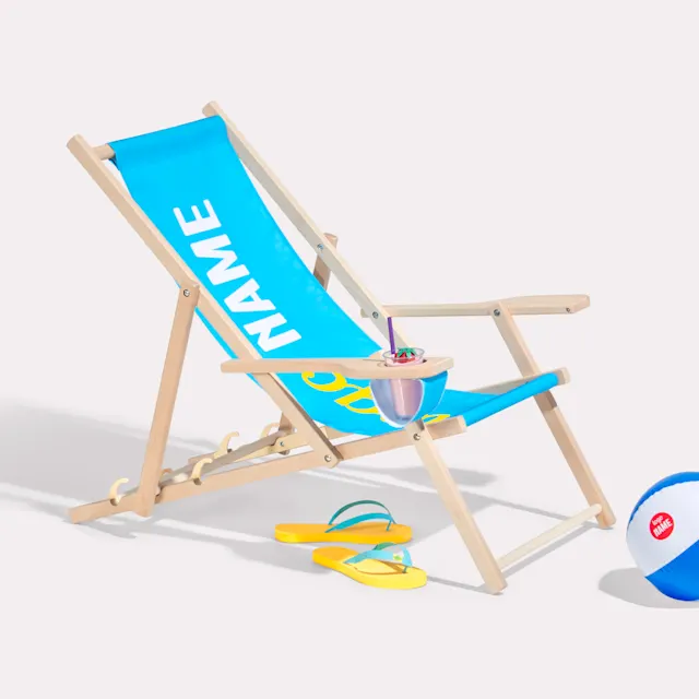 Strandstoelen met bekerhouder