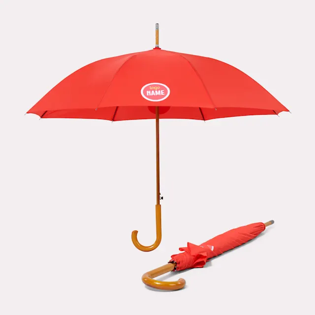 Paraplu's Falcone Compact automatisch windproof houten haak 102 cm