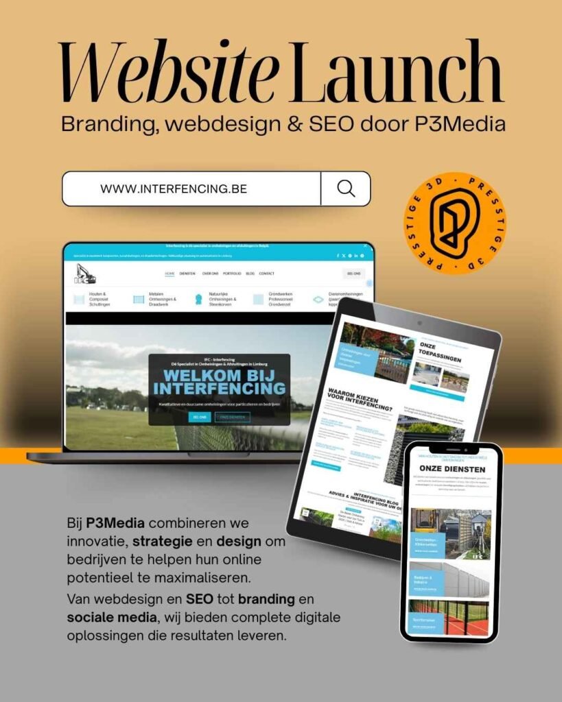 Project interfencing.be Branding, webdesign & SEO door P3Media