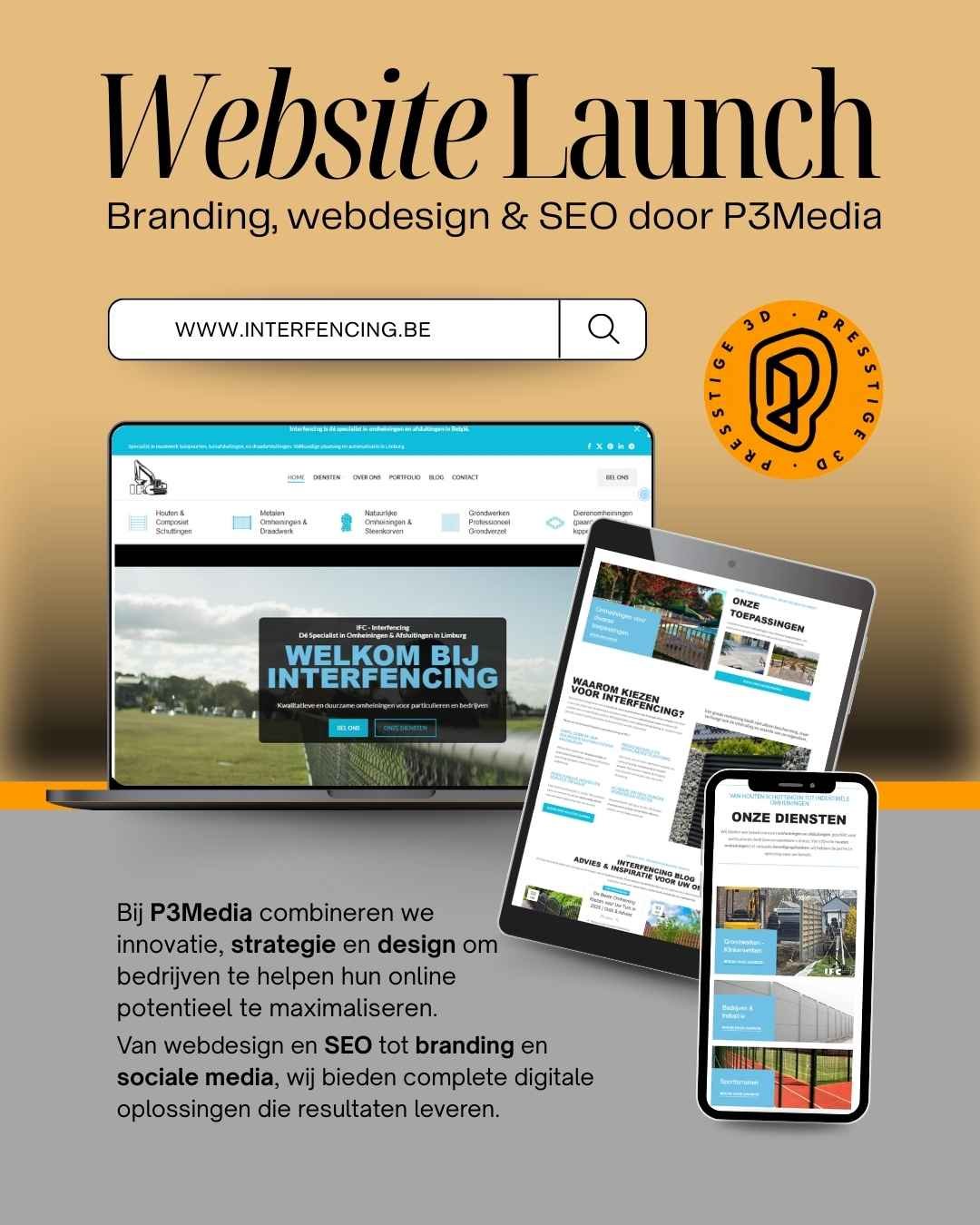 Project interfencing.be Branding, webdesign & SEO door P3Media